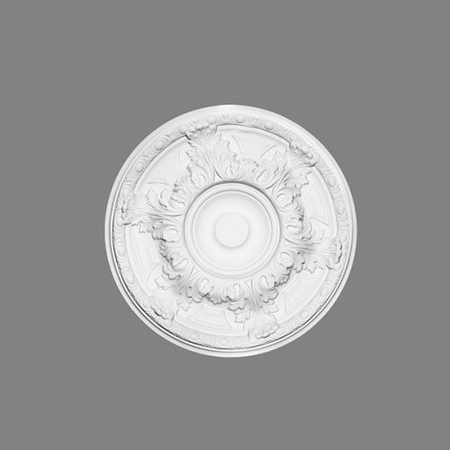 Rozeta - průměr 492 mm, hloubka 54 mm, maximální šířka řezaného otvoru 140 mm