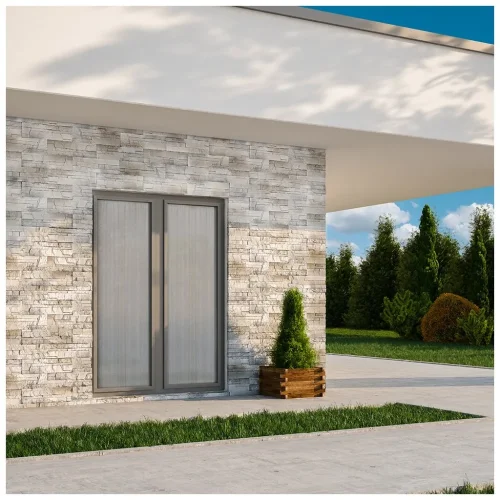 Kamenný obklad, ROH, Z BETONU, OVIEDO 1, šedá, 110 x 90 x 410 mm, 150 x 350 mm, 195 x 305 mm, 240 x 260 mm, 180 x 320 mm, tloušťka 10 - 24 mm, 0.99 bm