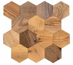 VZOREK - Dřevěný obklad, HEXAGON, BOROVICE STARÉ DŘEVO, olejovaný - ROZMĚR VZORKU: 150 x 150 mm