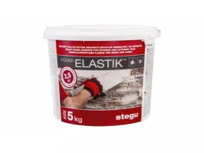 STEGU POWERELASTIK, 5 kg - lepidlo na sadrové obklady, betónové obklady, tehlové pásiky a kamenné obklady (pripravené na okamžité použitie)