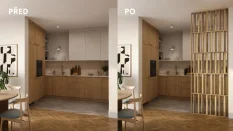 Dělící příčka JAPANDI, 520-2720 x 1800-2750 mm, (MDF), DUB WOTAN