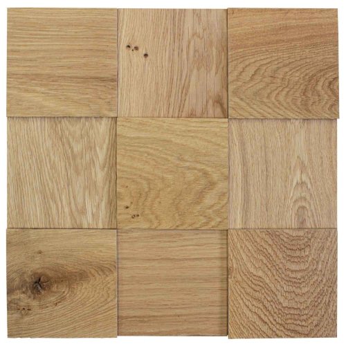 DUB 100, samolepiaci panel 300 x 300 mm (0,09 m²) - 3D drevená mozaika - Povrchová úprava: Brúsený - olejovaný