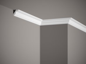Stropní lišta – HLADKÁ, tvrdý plast ProFoam® (polyuretan), základní bílý nátěr (přetíratelný), 32 x 32 x 2000 mm