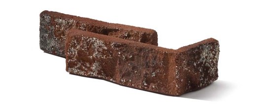 Betonový obklad, ROH, Z BETONU, RUSTIK 540, červená, 80 - 185 x 60 mm, tloušťka 10-18 mm, 0.57 m2