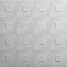 Stropní kazety s PVC folií - ASTRO BÍLÁ PVC, 495 x 495 x 7 mm
