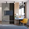LINEA 1 dřevěná lamela na desce - černá | dub, 2750 x 64 x 40 mm