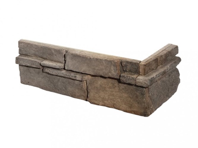 Betonový obklad, Z BETONU, GRENADA 4 - volcanic, šedá, 550 x 117 mm, tloušťka 22-38 mm, 0.32 m2