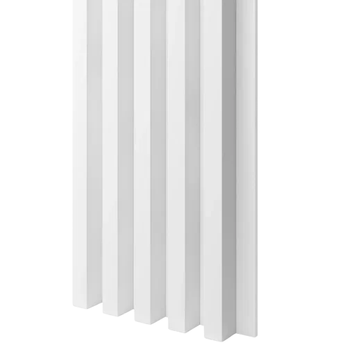 Dřevěné lamely ŠIROKÉ na BÍLÉ desce (MDF), BÍLÁ MATNÁ, 46 x 300 x 2750 mm (0,825 m2)