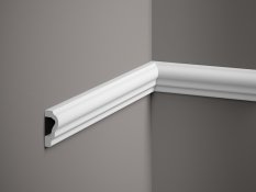 Nástěnná lišta – HLADKÁ, tvrdý plast PolyForce (HD Polymer), základní bílý nátěr (přetíratelný), 39 x 20 x 2000 mm