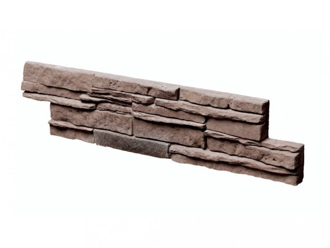 Betonový obklad, Z BETONU, KENYA 2, středně hnědá, 533 x 120 mm, tloušťka 16-33 mm, 0.40 m2