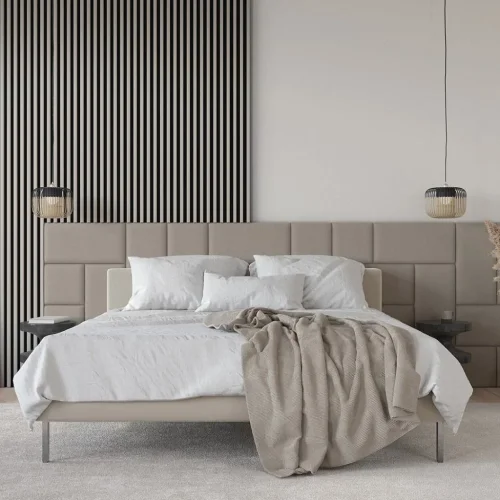 LINEA SLIM 3 dřevěné lamely na desce - japandi | černá, 2650 x 150 x 30 mm