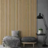 Dřevěné lamely ŠIROKÉ na ČERNÉ desce (MDF), EVROPSKÝ DUB CPL, 46 x 300 x 2750 mm (0,825 m2)