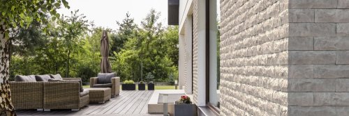 Realizace betonového obkladu AMSTERDAM 1 – Béžová na rodinném domě