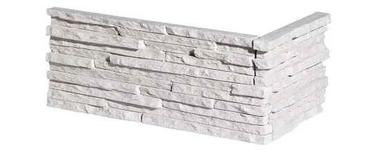 Betonový obklad, ROH, Z BETONU, PALERMO 1, bílá, 333 x 160 mm, tloušťka 10-26 mm, 0.56 m2