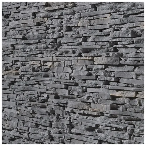 Kamenný obklad, Z BETONU, MESADA 1, tmavě šedá, 120 x 370 mm, tloušťka 25 mm, 0.44 m2