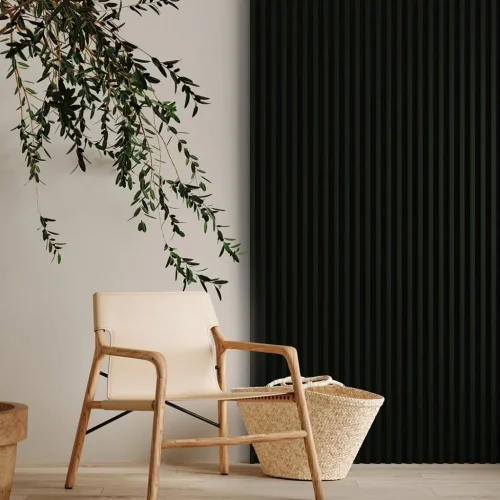 LINEA SLIM 3 dřevěné lamely na desce - botanic | černá, 2650 x 150 x 30 mm