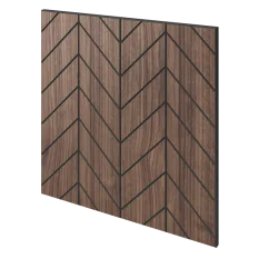 Lamelový panel VERSAILLES - DÝHA Z AMERICKÉHO OŘECHU, 600 x 600 mm, ČERNÝ MDF PANEL