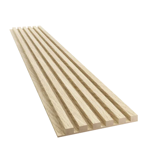 Dřevěné lamely ÚZKÉ na LAMINOVANÉ desce (MDF), EVROPSKÝ DUB, CPL PREMIUM + MDF, 24 x 300 x 2750 mm (0,825 m2)