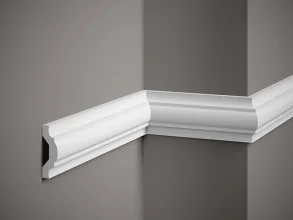 Nástenná lišta – HLADKÁ, Flex, základný biely náter (pretierateľný), 76 x 25 x 2000 mm