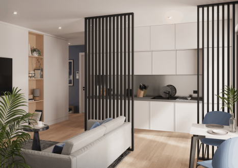 Dělící lamelová stěna