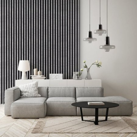 Šedé lamely na stěnu