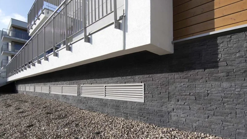 Betonový obklad, ROH, Z BETONU, MEXICANA 3 - graphite, šedá, tloušťka 10-30 mm, 0.45 m2