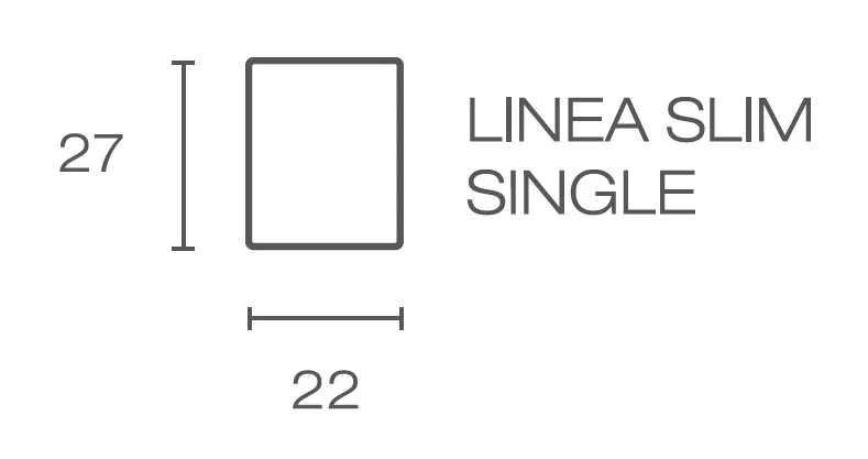 LINEA SLIM SINGLE - drevená lišta na stenu, dub, 2650 x 22 x 27 mm