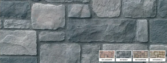 Kamenný obklad, Z BETÓNU, Hradný múr Basalt, sivá, 60 - 400 x 150 - 160 mm, hrúbka 10 - 30 mm, 1 m2