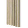 Dřevěné lamely ÚZKÉ na BÍLÉ desce (MDF), EVROPSKÝ DUB, CPL PREMIUM, 24 x 300 x 2750 mm (0,825 m2)