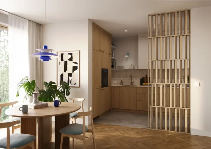 Dělící příčka JAPANDI, 520-2720 x 1800-2750 mm, (MDF), PŘÍRODNÍ DUB