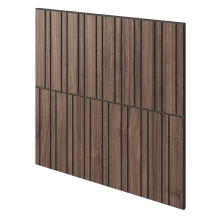 Lamelový panel AMSTERDAM - DÝHA Z AMERICKÉHO OŘECHU, 600 x 600 x 11 mm, ČERNÝ MDF PANEL