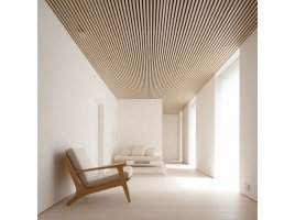 Realizace lamelových panelů – Obklad stropu ve wellness