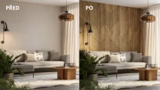Velkoformátový lamelový panel OSLO - DUBOVÁ DÝHA, 600 x 2750 x 11 mm, ČERNÝ MDF PANEL