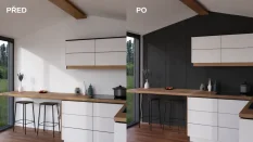 Systémový obkladový panel STRAMA PANELS - ČERNÁ, dřevotřísková deska, dekorativní fólie, 12 x 600 x 2800 mm
