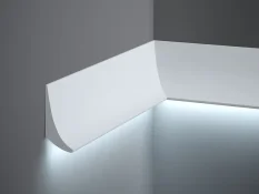 Nástenná LED osvetľovacia lišta, NEPRIAME OSVETLENIE, tvrdý plast PolyForce (HD Polymer), základný biely náter (pretierateľný), 70 x 42 x 2000 mm
