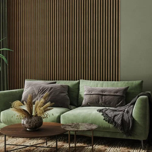 LINEA SLIM 1 dřevěná lamela na desce  - dub | černá, 2650 x 54 x 30 mm