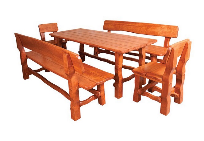 DREWMAX Zahradní stůl z masivního olšového dřeva 200 x 75 x 80 cm