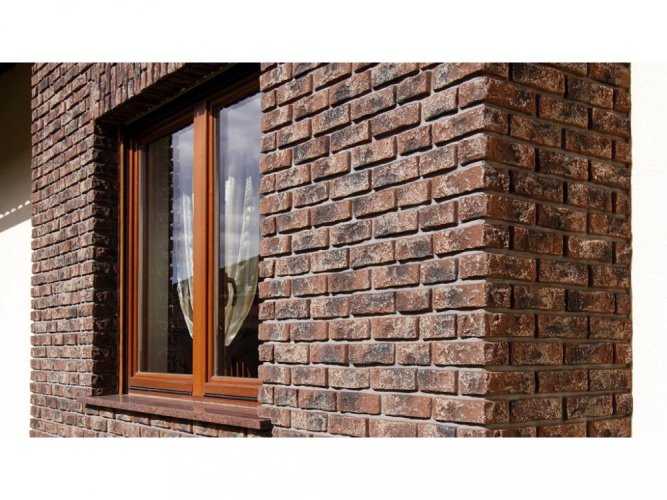 Cihlový obklad, Z BETONU, RUSTIK 568, hnědá, 210 x 60 mm, tloušťka 10-18 mm, 1 m2