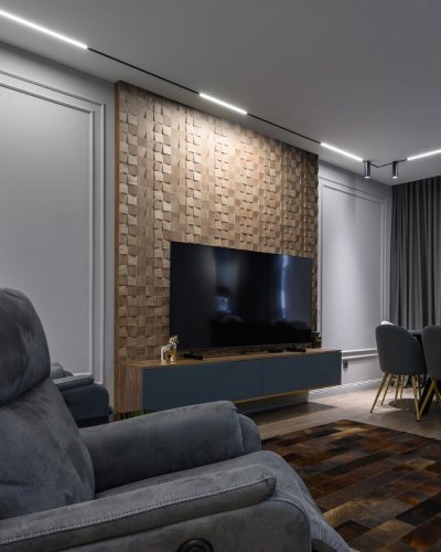 Drevené panely za TV