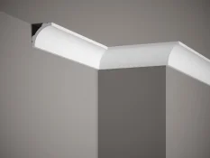 VZOREK - Stropní lišta – HLADKÁ, tvrdý plast PolyForce® (HD Polymer), základní bílý nátěr (přetíratelný), 50 x 50 x 100 mm