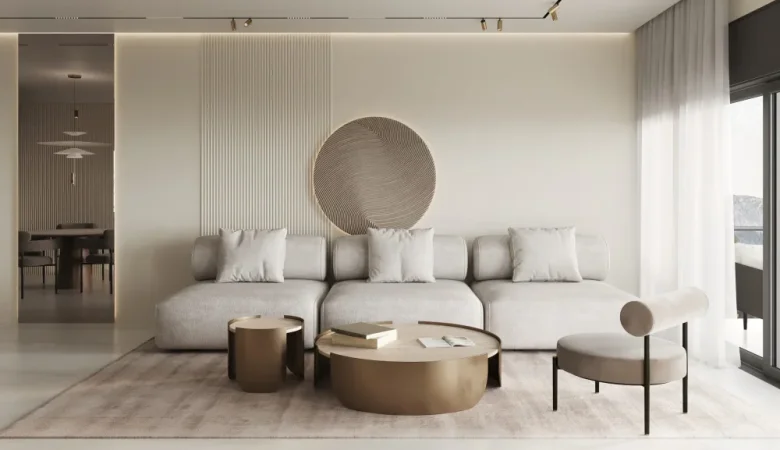 Dekorační prvek v podobě lamelových obkladových panelů 