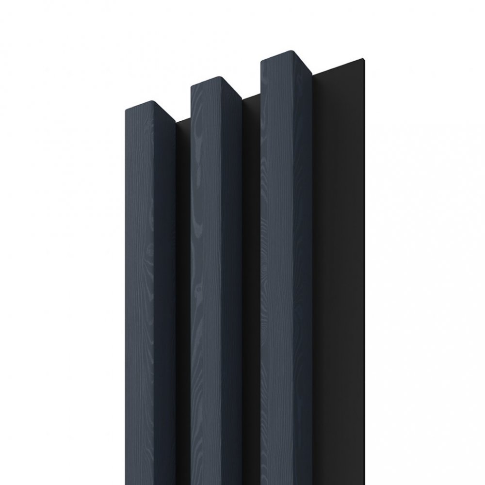 LINEA SLIM 3 dřevěné lamely na desce  - wood blue / černá , 2650 x 150 x 30 mm