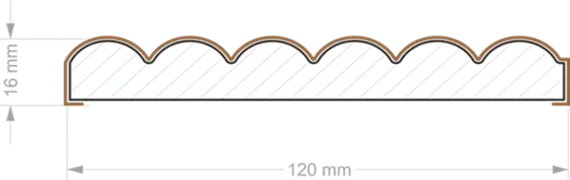Lamely MIKRO - DUB WOTAN, 120 x 16 x 2750 mm - VLNY