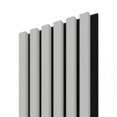 VZOREK - Dřevěná lamela ACOUSTIC LINE - glacier grey / černá - ROZMĚR VZORKU: 132 x 123 mm