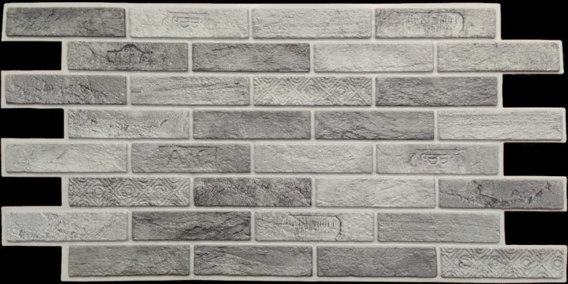 PVC dekorační panely - Old Black Brick, 960 x 485 x 0,35 mm