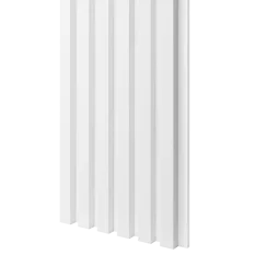 Dřevěné lamely ÚZKÉ na BÍLÉ desce (MDF), BÍLÁ MATNÁ, FINISH FOLIE, 24 x 300 x 2750 mm (0,825 m2)