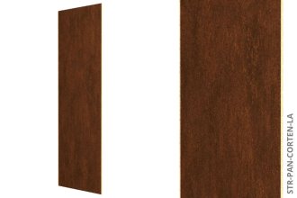 Systémový obkladový panel - CORTEN, dřevotřísková deska, PVC finish fólie, 12 x 600 x 2800 mm
