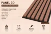 Akustický panel ACOUSTIC LINE - terracote | čierna, 2650 x 245 x 22 mm, lamely MDF + FINISH FILE, akustický podklad FILC