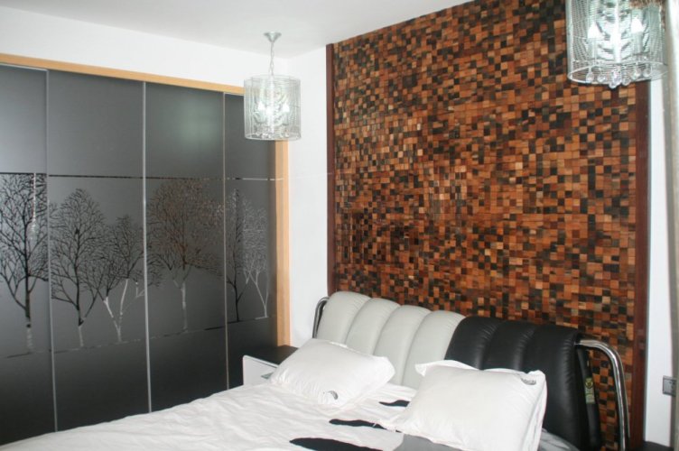 Dřevěná lodní mozaika - obkladový panel 300 x 300 x 6 - 12 mm (0,09 m²)