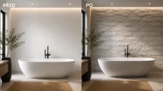 Betonový obklad, Z BETONU, AMSTERDAM 1 - BEIGE, šedá, 76 x 260 mm, tloušťka 9-25 mm, 0.59 m2